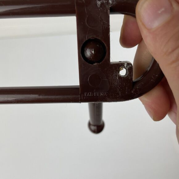 Vintage 80s Brown Plastic Wall Mounted 3 Hooks Hanger Yaffa Style Retro Entryway - Picture 7 of 11